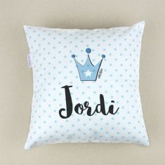 Cojín Corona Azul personalizado
