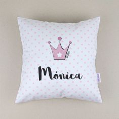 Cojín Corona Rosa personalizado