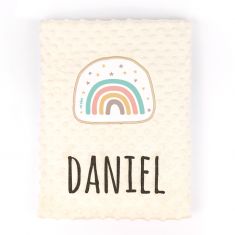 Manta Clásica Aplique Arcoíris Soft Personalizada, elige color