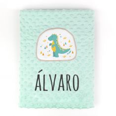 Manta Clásica Aplique Dinosaurio Personalizada, elige color