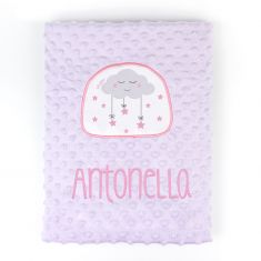 Manta Clásica Aplique Nube Rosa Personalizada, elige color