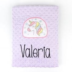 Manta Clásica Aplique Unicornio Personalizada, elige color