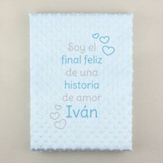 Manta Cuento Celeste con tu propia frase
